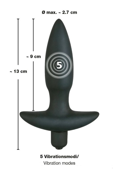 Wibrująca Wtyczka Analna Z Uchwytem Mała(13cm) - Black Velvets Wibrująca Wtyczka Analna Z Uchwytem Mała(13cm) - Black Velvets