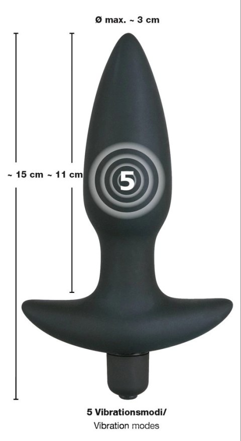Wibrująca Wtyczka Analna Z Uchwytem Średnia(15cm) - Black Velvets Wibrująca Wtyczka Analna Z Uchwytem Średnia(15cm) - Black Velvets
