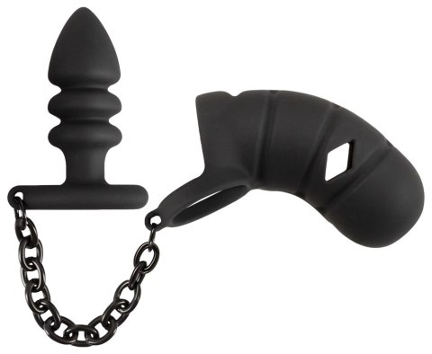 Black Velvets - Klatka Na Penisa Z Korkiem Analnym Czarna Black Velvets - Klatka Na Penisa Z Korkiem Analnym Czarna