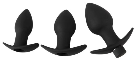 Black Velvets - Zestaw Korków Analnych Z Wibracją 3 szt Czarne Black Velvets - Zestaw Korków Analnych Z Wibracją 3 szt Czarne