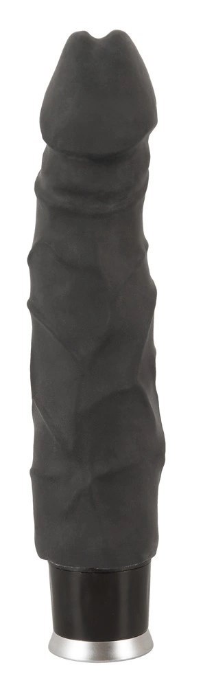 Nature Skin - Realistyczny Wibrator Z Żyłami I Żołędziem Czarny Nature Skin - Realistyczny Wibrator Z Żyłami I Żołędziem Czarny