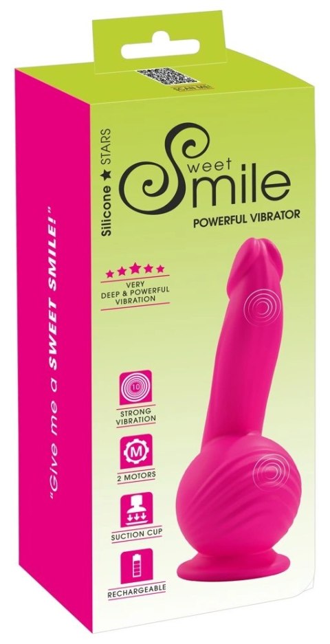 Sweet Smile - Różowy Wibrator Z Przyssawką 19 cm Powerful Vibrator Sweet Smile - Różowy Wibrator Z Przyssawką 19 cm Powerful Vibrator