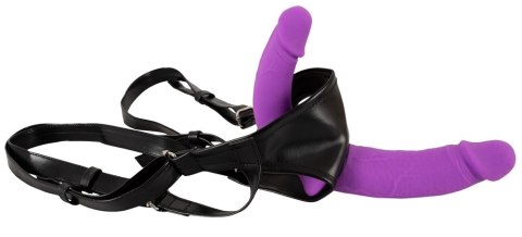 Sweet Smile - Uprząż Strap-On Z Podwójnym Fioletowym Dildo Sweet Smile - Uprząż Strap-On Z Podwójnym Fioletowym Dildo