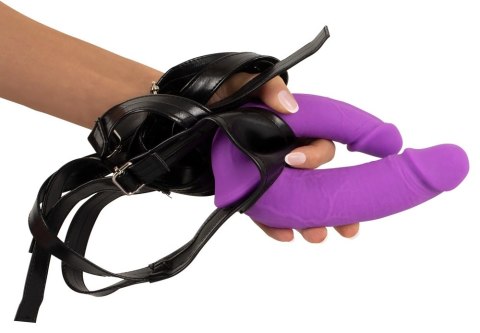 Sweet Smile - Uprząż Strap-On Z Podwójnym Fioletowym Dildo Sweet Smile - Uprząż Strap-On Z Podwójnym Fioletowym Dildo
