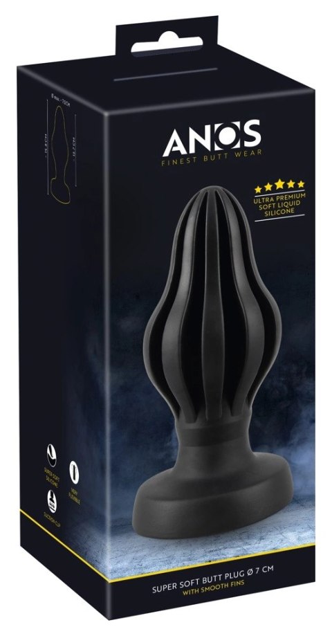 ANOS - Silikonowy Korek Analny W Rowkami Stymulującymi 7 CM ANOS - Silikonowy Korek Analny W Rowkami Stymulującymi 7 CM