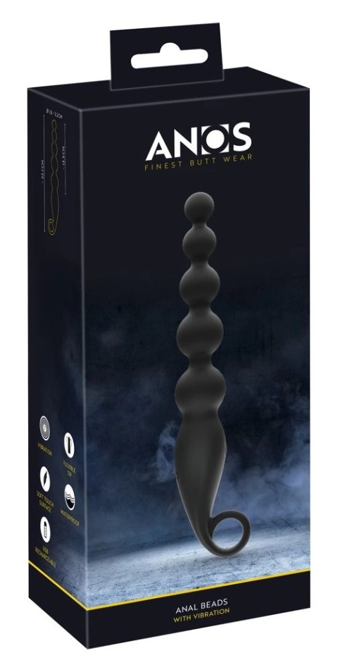 ANOS - Silikonowy Kulkowy Wibrator Analny 22 CM Czarny ANOS - Silikonowy Kulkowy Wibrator Analny 22 CM Czarny