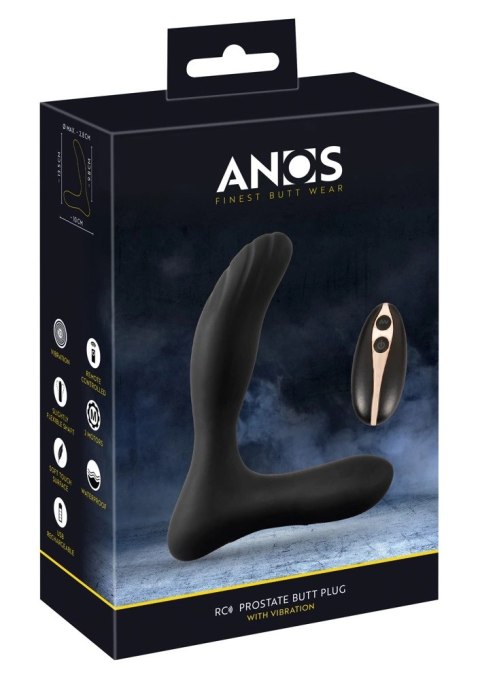 ANOS - Silikonowy Wibrator Prostaty 7 Trybów Wibracji Z Pilotem Czarny ANOS - Silikonowy Wibrator Prostaty 7 Trybów Wibracji Z Pilotem Czarny