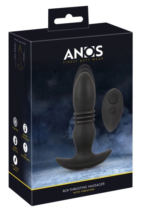 ANOS - Silikonowy Wibrujący Plug Analny Z Funkcją Pchania I Pilotem Czarny ANOS - Silikonowy Wibrujący Plug Analny Z Funkcją Pchania I Pilotem Czarny