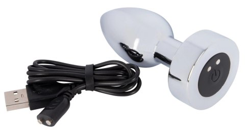 ANOS Metalowy Korek Wibracyjny 7 Trybow 9cm Srebrny Ładowany USB ANOS Metalowy Korek Wibracyjny 7 Trybow 9cm Srebrny Ładowany USB