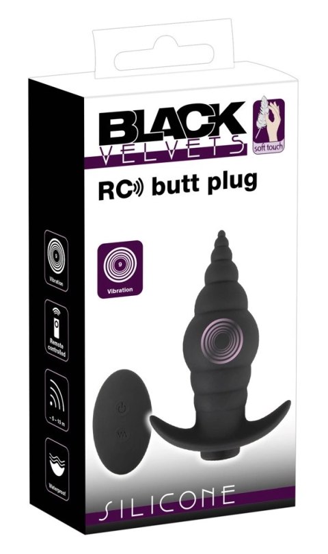 Black Velvets - Plug Analny W Kształcie Stożka Z Pilotem Czarny Black Velvets - Plug Analny W Kształcie Stożka Z Pilotem Czarny