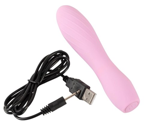 Cuties - Poręczny Mini Wibrator Z Rowkami Różowy Cuties - Poręczny Mini Wibrator Z Rowkami Różowy
