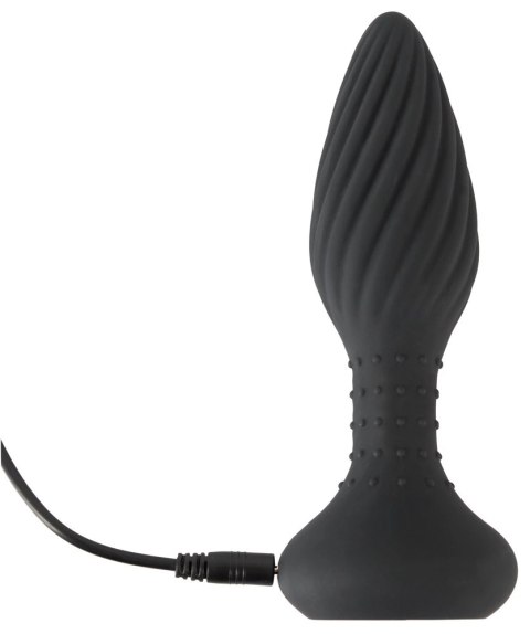 ANOS - Silikonowy Wibrujący Plug Analny Z Pilotem Czarny ANOS - Silikonowy Wibrujący Plug Analny Z Pilotem Czarny