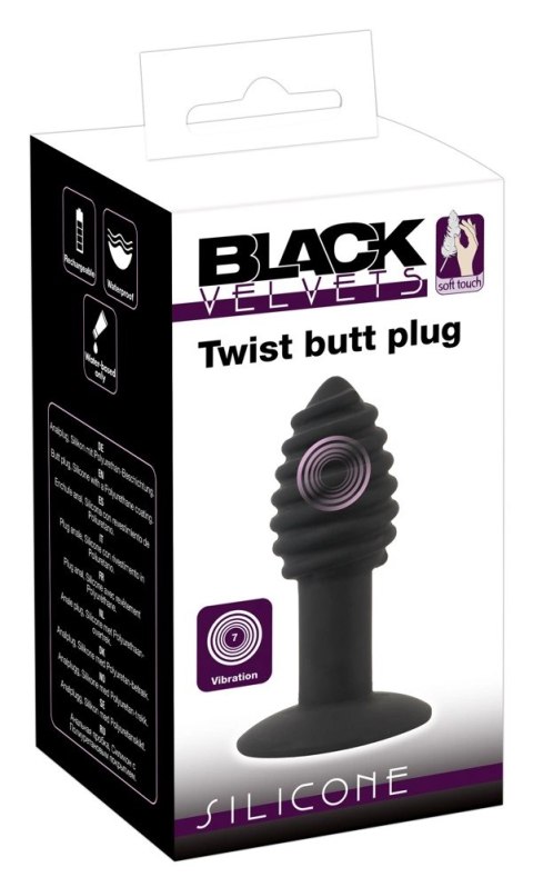Black Velvets - Korek Analny Twist Butt Z Rowkami I Wibracjami 10 Cm Black Velvets - Korek Analny Twist Butt Z Rowkami I Wibracjami 10 Cm