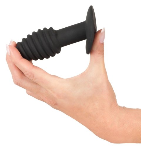 Black Velvets - Korek Analny Twist Butt Z Rowkami I Wibracjami 10 Cm Black Velvets - Korek Analny Twist Butt Z Rowkami I Wibracjami 10 Cm
