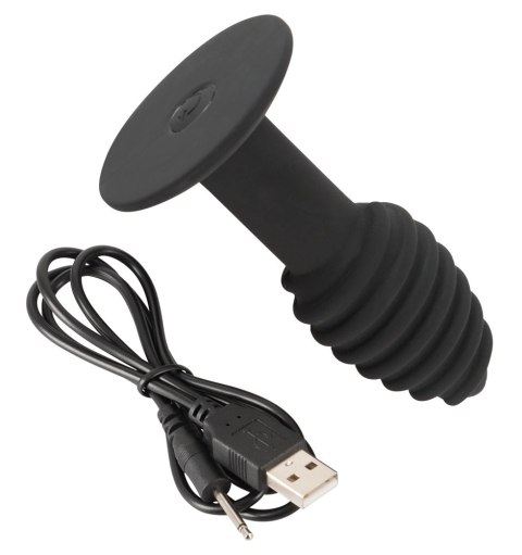 Black Velvets - Korek Analny Twist Butt Z Rowkami I Wibracjami 10 Cm Black Velvets - Korek Analny Twist Butt Z Rowkami I Wibracjami 10 Cm