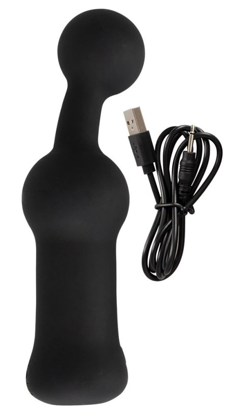 Black Velvets - Wibrator Prostaty Silikonowy Z Końcówką Kulki Czarny Black Velvets - Wibrator Prostaty Silikonowy Z Końcówką Kulki Czarny