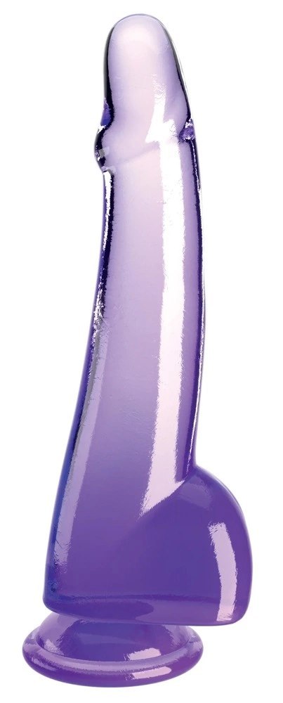 King Cock Clear - Realistyczne Dildo Z Jądrami I Przyssawką Przezroczyste-Fioletowe 25 CM King Cock Clear - Realistyczne Dildo Z Jądrami I Przyssawką Przezroczyste-Fioletowe 25 CM