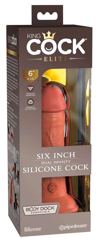 King Cock Elite - Realistyczne Silikonowe Dildo Z Przyssawką 15 CM Ciemny Kolor Skóry King Cock Elite - Realistyczne Silikonowe Dildo Z Przyssawką 15 CM Ciemny Kolor Skóry