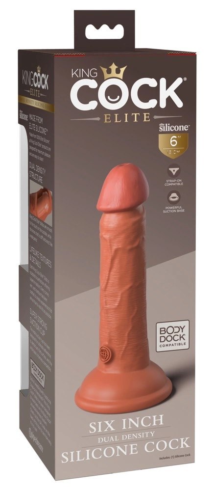 King Cock Elite - Realistyczne Silikonowe Dildo Z Przyssawką 15 CM Ciemny Kolor Skóry King Cock Elite - Realistyczne Silikonowe Dildo Z Przyssawką 15 CM Ciemny Kolor Skóry