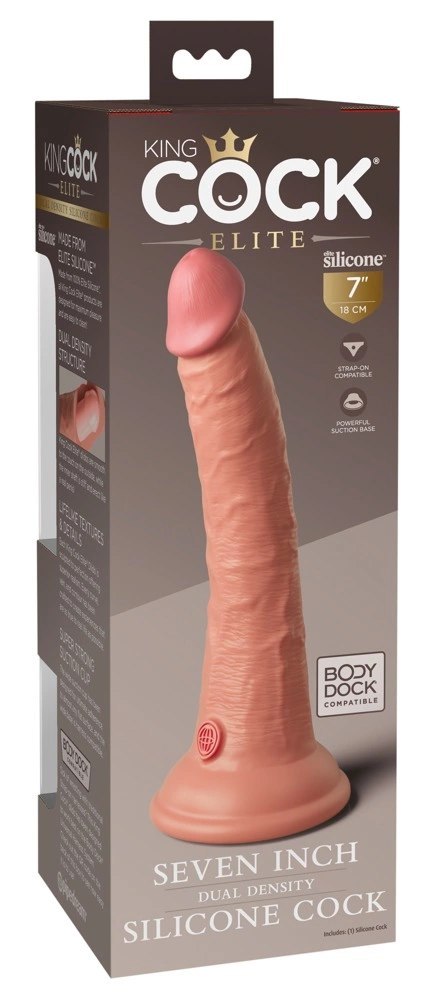 King Cock Elite - Realistyczne Silikonowe Dildo Z Przyssawką 18 CM Jasny Kolor Skóry King Cock Elite - Realistyczne Silikonowe Dildo Z Przyssawką 18 CM Jasny Kolor Skóry