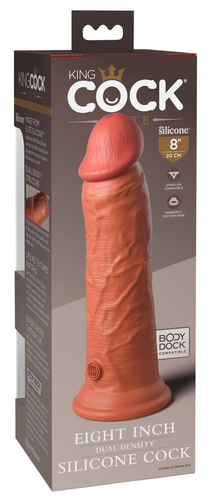 King Cock Elite - Realistyczne Silikonowe Dildo Z Przyssawką 20 CM Ciemny Kolor Skóry King Cock Elite - Realistyczne Silikonowe Dildo Z Przyssawką 20 CM Ciemny Kolor Skóry