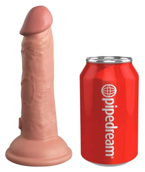 King Cock Elite - Realistyczny Silikonowy Wibrator Z Przyssawką 15 CM + Pilot Jasny Kolor Skóry King Cock Elite - Realistyczny Silikonowy Wibrator Z Przyssawką 15 CM + Pilot Jasny Kolor Skóry