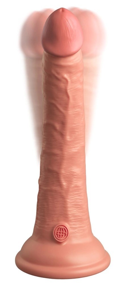 King Cock Elite - Realistyczny Silikonowy Wibrator Z Przyssawką 18 CM + Pilot Ciemny Kolor Skóry King Cock Elite - Realistyczny Silikonowy Wibrator Z Przyssawką 18 CM + Pilot Ciemny Kolor Skóry
