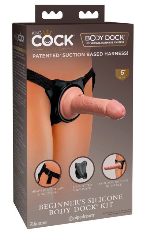 King Cock Elite - Uprząż Strap-On Z Realistycznym Dildo 15 CM Jasny Kolor Skóry King Cock Elite - Uprząż Strap-On Z Realistycznym Dildo 15 CM Jasny Kolor Skóry