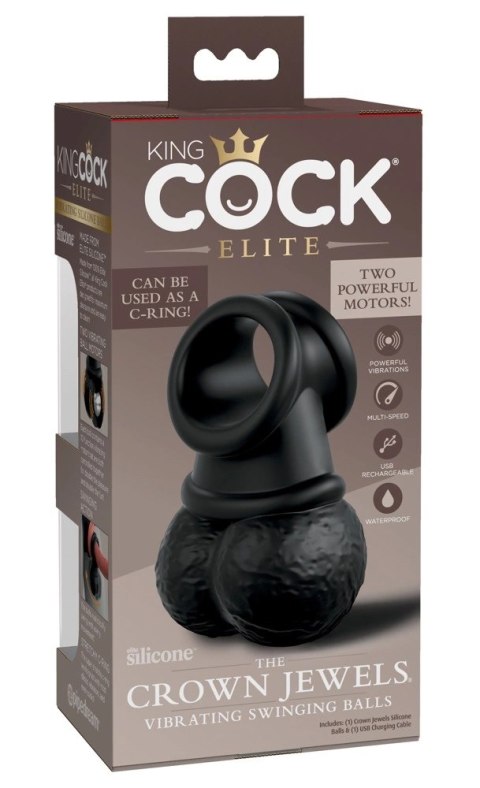 King Cock Elite - Wibrujący Pierścień Na Penisa Z Wahającymi Się Jądrami Czarny King Cock Elite - Wibrujący Pierścień Na Penisa Z Wahającymi Się Jądrami Czarny
