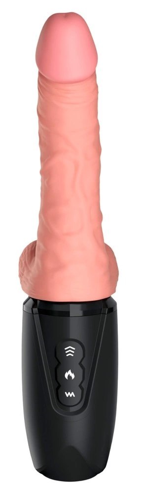 King Cock Plus - Realistyczny Wibrator Z Funkcją Ciepła I Wstrząsów 17 CM Jasny Kolor Skóry King Cock Plus - Realistyczny Wibrator Z Funkcją Ciepła I Wstrząsów 17 CM Jasny Kolor Skóry