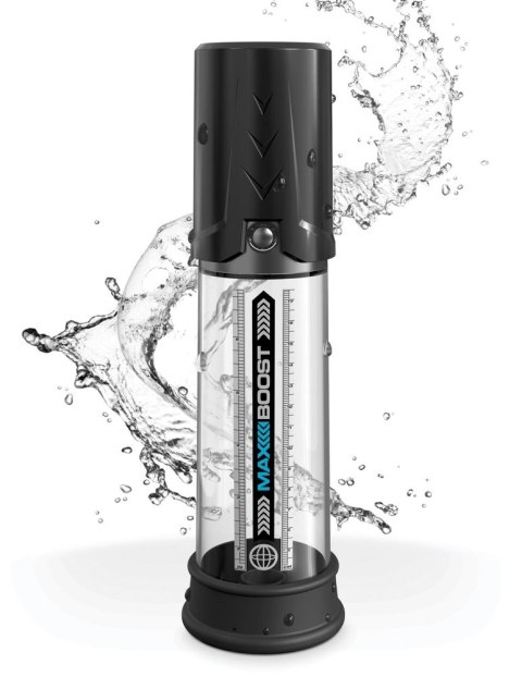 Pump Worx - Przezroczysta Pompka Do Penisa Z Potężnym Ssaniem Max Boost Black Pump Worx - Przezroczysta Pompka Do Penisa Z Potężnym Ssaniem Max Boost Black