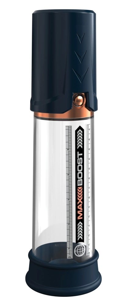 Pump Worx - Przezroczysta Pompka Do Penisa Z Potężnym Ssaniem Max Boost Blue Pump Worx - Przezroczysta Pompka Do Penisa Z Potężnym Ssaniem Max Boost Blue