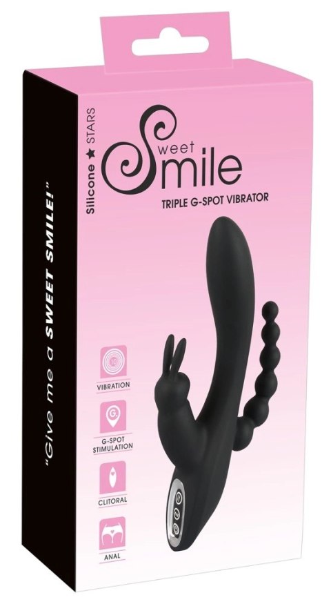 Sweet Smile - Potrójny Wibrator Ze Stymulacją Łechtaczki I Anusa Sweet Smile - Potrójny Wibrator Ze Stymulacją Łechtaczki I Anusa