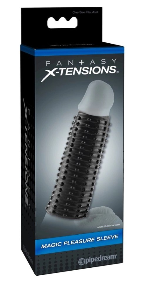 Fantasy X-Tensions - Czarna Nakładka Na Penisa Z Wypustkami Do Stymulacji 14cm Fantasy X-Tensions - Czarna Nakładka Na Penisa Z Wypustkami Do Stymulacji 14cm