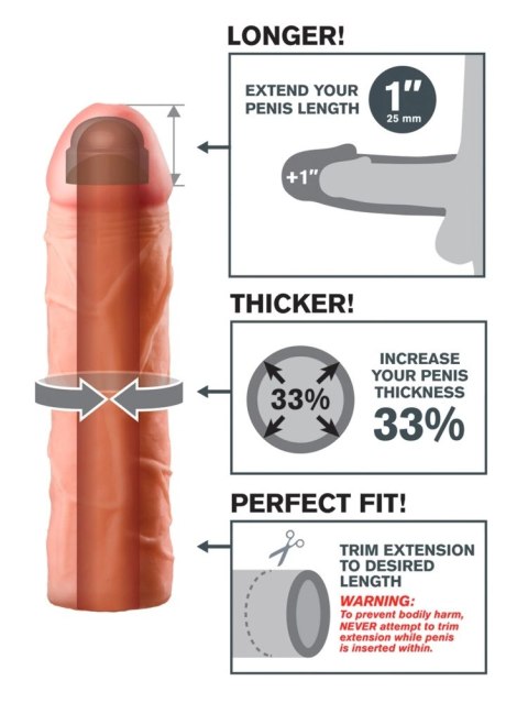Fantasy X-Tensions - Nakładka Na Penisa 33% Większy Penis +2.5cm Cielisty Fantasy X-Tensions - Nakładka Na Penisa 33% Większy Penis +2.5cm Cielisty