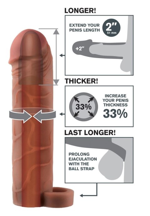 Fantasy X-Tensions - Nakładka Na Penisa 33% Większy Penis +5.1cm Brąz 19cm Fantasy X-Tensions - Nakładka Na Penisa 33% Większy Penis +5.1cm Brąz 19cm