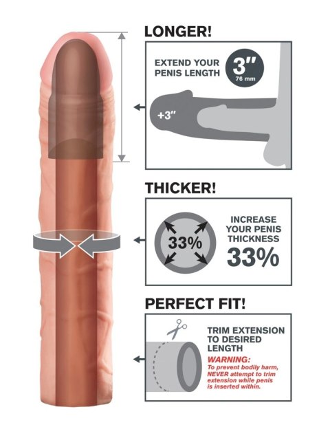 Fantasy X-Tensions - Nakładka Na Penisa 33% Większy Penis +7.6cm Cielisty Fantasy X-Tensions - Nakładka Na Penisa 33% Większy Penis +7.6cm Cielisty