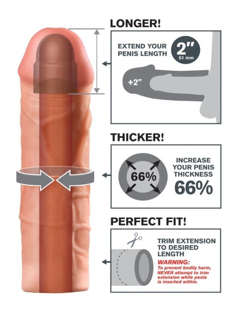 Fantasy X-Tensions - Nakładka Na Penisa 66% Większy Penis +5.1cm Cielisty Fantasy X-Tensions - Nakładka Na Penisa 66% Większy Penis +5.1cm Cielisty
