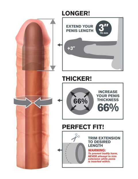 Fantasy X-Tensions - Nakładka Na Penisa 66% Większy Penis +7.6cm Cielisty Fantasy X-Tensions - Nakładka Na Penisa 66% Większy Penis +7.6cm Cielisty