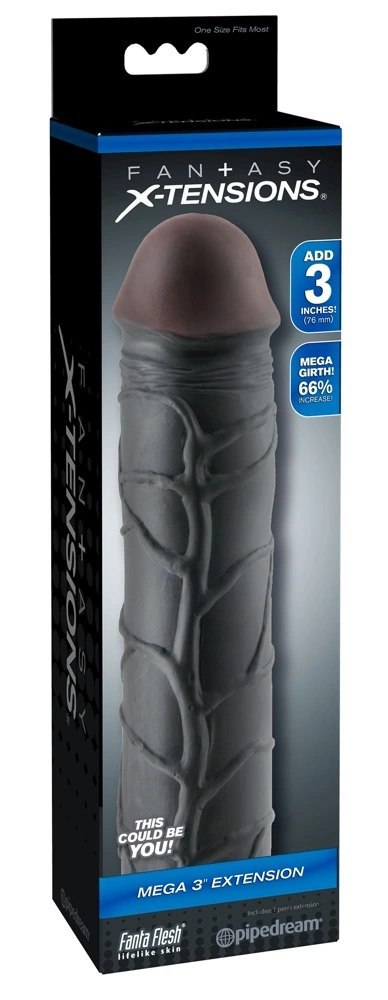 Fantasy X-Tensions - Nakładka Na Penisa 66% Większy Penis +7.6cm Czarny Fantasy X-Tensions - Nakładka Na Penisa 66% Większy Penis +7.6cm Czarny
