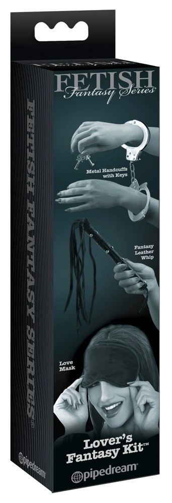 Fetish - 3-Częściowy Zestaw Bdsm Kajdanki Maska I Pejcz Czarny Fetish - 3-Częściowy Zestaw Bdsm Kajdanki Maska I Pejcz Czarny