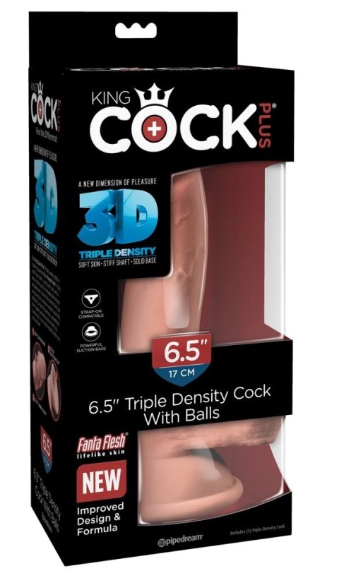 King Cock Plus - Realistyczne Dildo Z Jądrami I Przyssawką 17 CM Jasny Kolor Skóry King Cock Plus - Realistyczne Dildo Z Jądrami I Przyssawką 17 CM Jasny Kolor Skóry