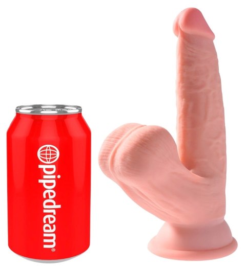 King Cock Plus - Realistyczne Dildo Z Kulkami W Jądrach I Przyssawką 15,2 CM Jasny Kolor Skóry King Cock Plus - Realistyczne Dildo Z Kulkami W Jądrach I Przyssawką 15,2 CM Jasny Kolor Skóry