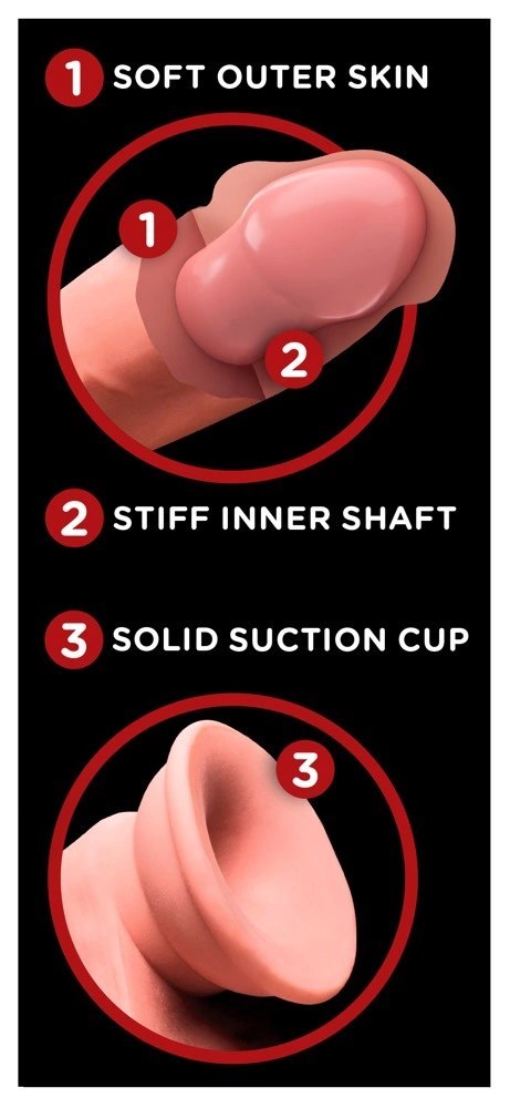 King Cock Plus - Realistyczne Dildo Z Kulkami W Jądrach I Przyssawką 15,2 CM Jasny Kolor Skóry King Cock Plus - Realistyczne Dildo Z Kulkami W Jądrach I Przyssawką 15,2 CM Jasny Kolor Skóry