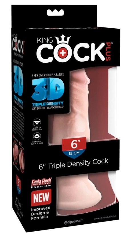 King Cock Plus - Realistyczne Naturalne Dildo Z Przyssawką 15 CM Jasny Kolor Skóry King Cock Plus - Realistyczne Naturalne Dildo Z Przyssawką 15 CM Jasny Kolor Skóry