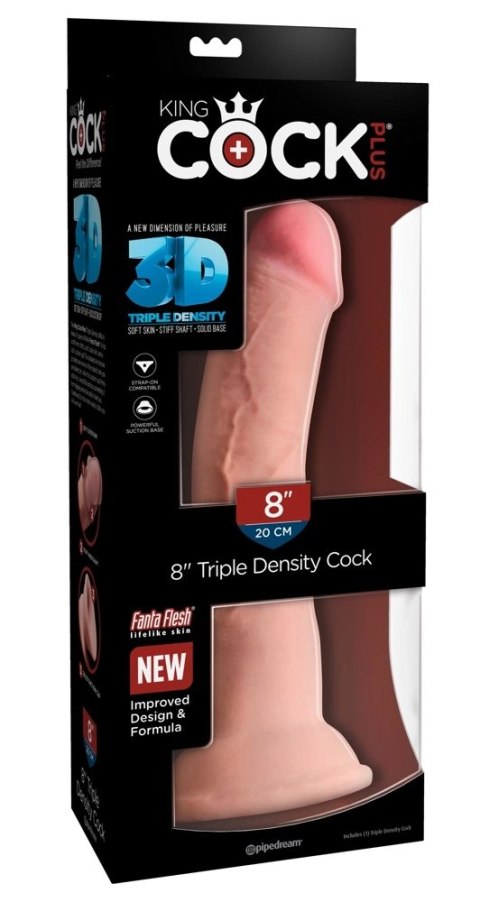 King Cock Plus - Realistyczne Naturalne Dildo Z Przyssawką 20 CM Jasny Kolor Skóry King Cock Plus - Realistyczne Naturalne Dildo Z Przyssawką 20 CM Jasny Kolor Skóry