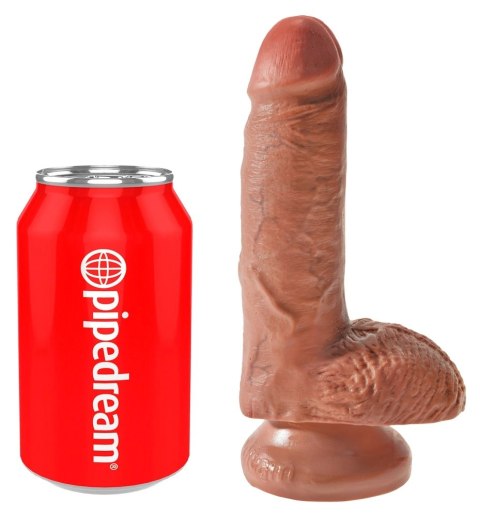 King Cock - Realistyczne Dildo Z Żołędziem Jądrami I Żyłkami 18 CM Ciemny Kolor Skóry King Cock - Realistyczne Dildo Z Żołędziem Jądrami I Żyłkami 18 CM Ciemny Kolor Skóry