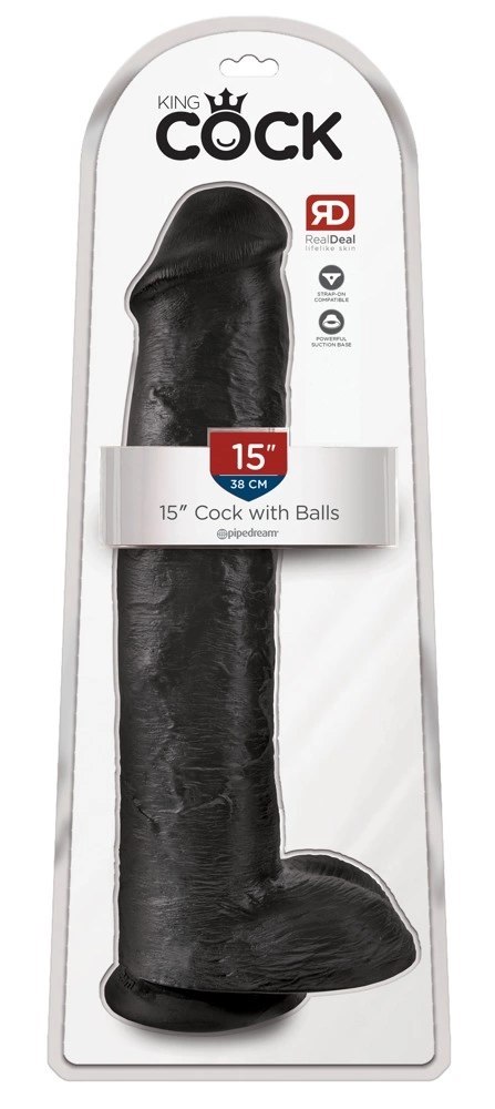 King Cock - Realistyczne Duże Dildo Z Przyssawką 38 CM Czarny King Cock - Realistyczne Duże Dildo Z Przyssawką 38 CM Czarny