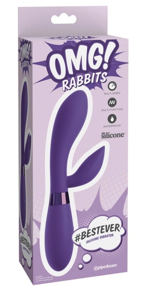 OMG! - Wibrator Króliczek Z 10 Trybami Wibracji Fioletowy 21cm OMG! - Wibrator Króliczek Z 10 Trybami Wibracji Fioletowy 21cm