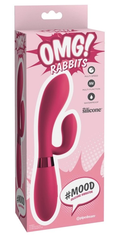 OMG! - Wibrator Króliczek Z 10 Trybami Wibracji Różowy 21cm OMG! - Wibrator Króliczek Z 10 Trybami Wibracji Różowy 21cm